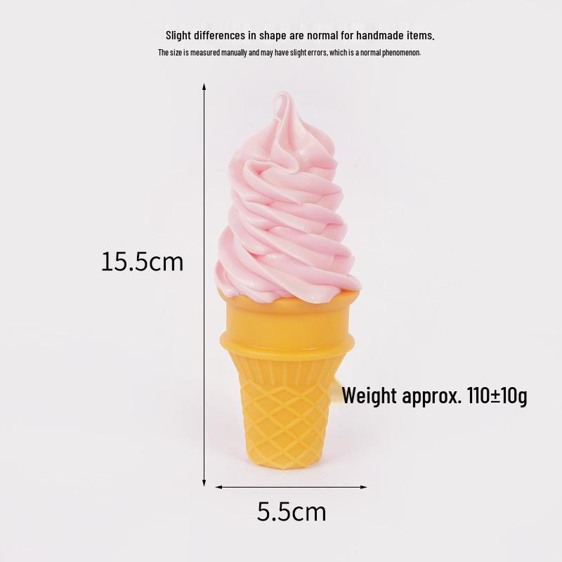 Simulation Ice Cream Cone Prop: Crispy Sweet Cone Model for Night Market Stall or Dessert Decor
