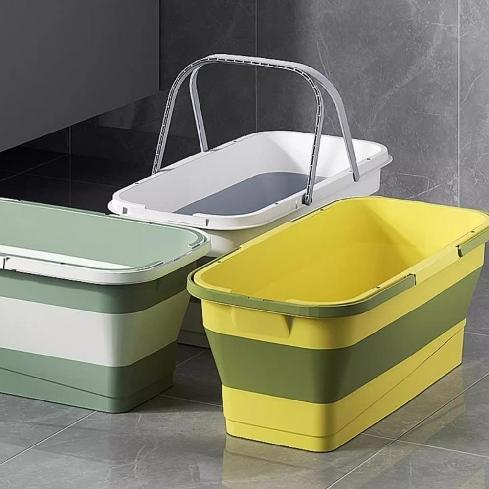Rectangular Laundry Barrel Space-Saving Washing Basin Foldable Mop Bucket Car Wash