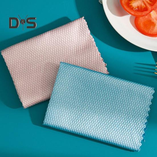 5/10Pcs 30x40CM Fish Scale Kitchen Cleaning Cloth Streak Scratch Free Absorbent Dishcloth Reusable Washable Microfiber Rag Kitchen Tableware Glass