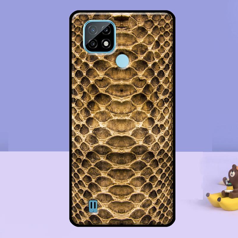 Snake Skin Case For Realme 13 10 11 12 14 Pro Plus C75 C67 C61 C55 C53 C51 C35 C21Y C25S GT 7 Pro 6 6T