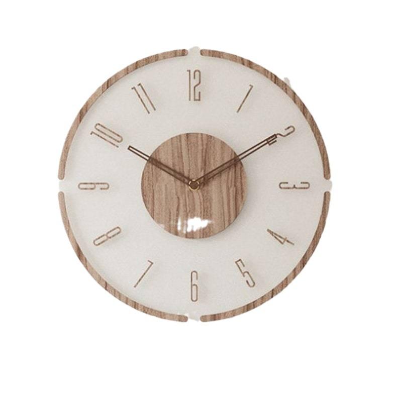 Creative transparent floating digital wall clock,3D wood grain, modern home decoration wall clock background wall
