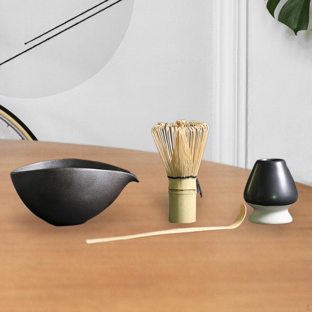 Kit de Fouet à Matcha Japonais 4 Pièces Professionnel pour Cérémonie