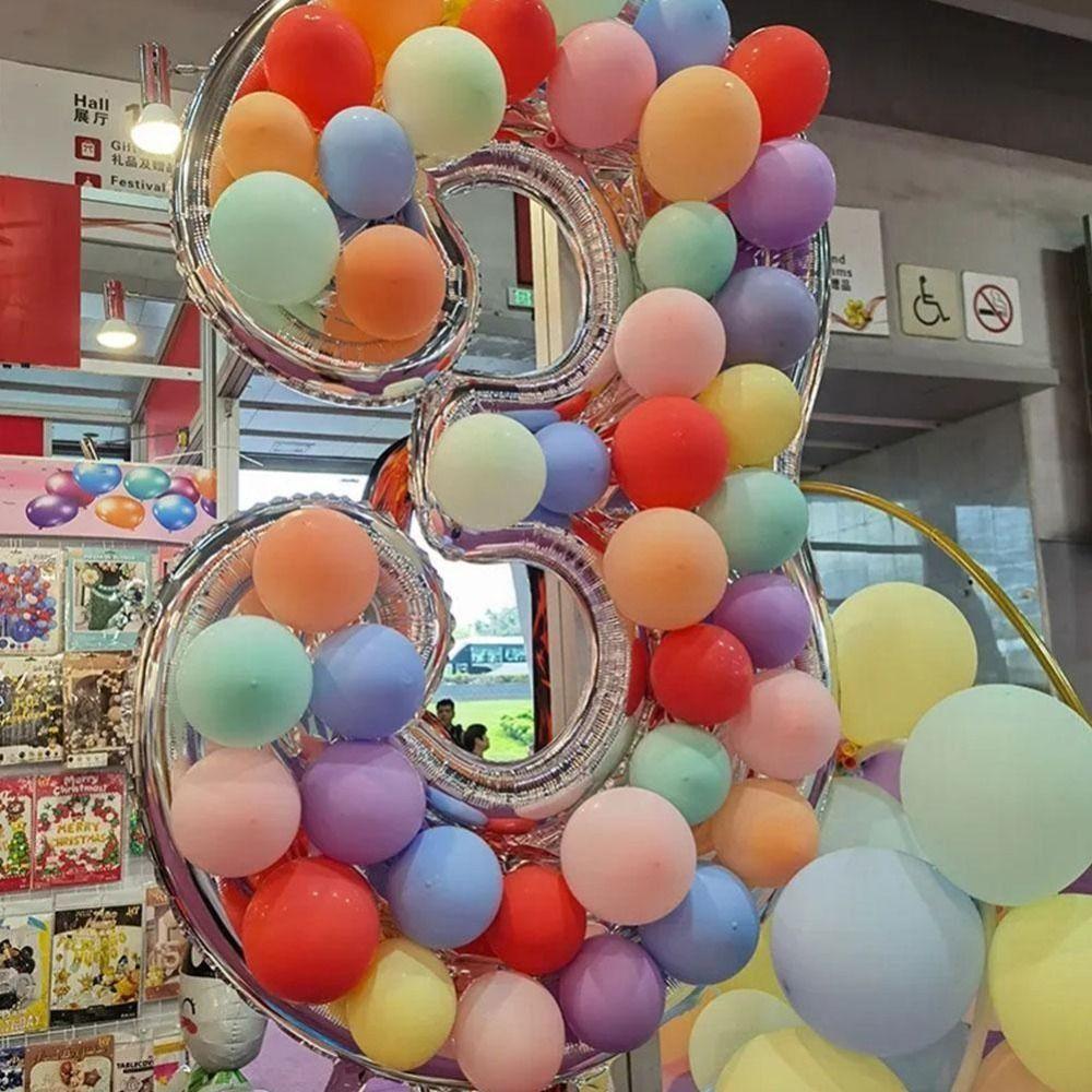 3D Silver Number Balloon Stand 0-9 Number Balloon Filling Frame Digital Balloon Frame  Kids Party