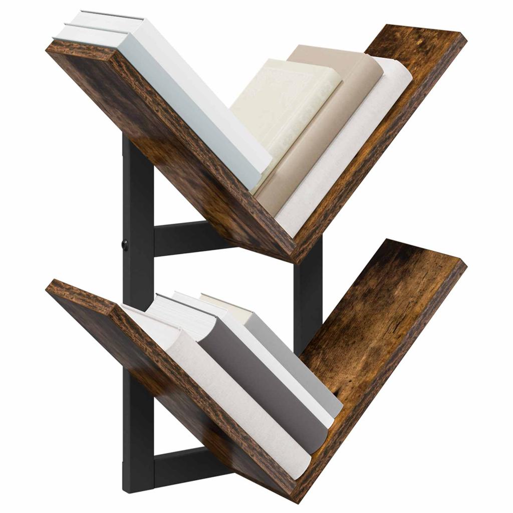 Wall Shelf 2 pcs Smoked Oak 43 x 15 x 47 cm Engineered Wood