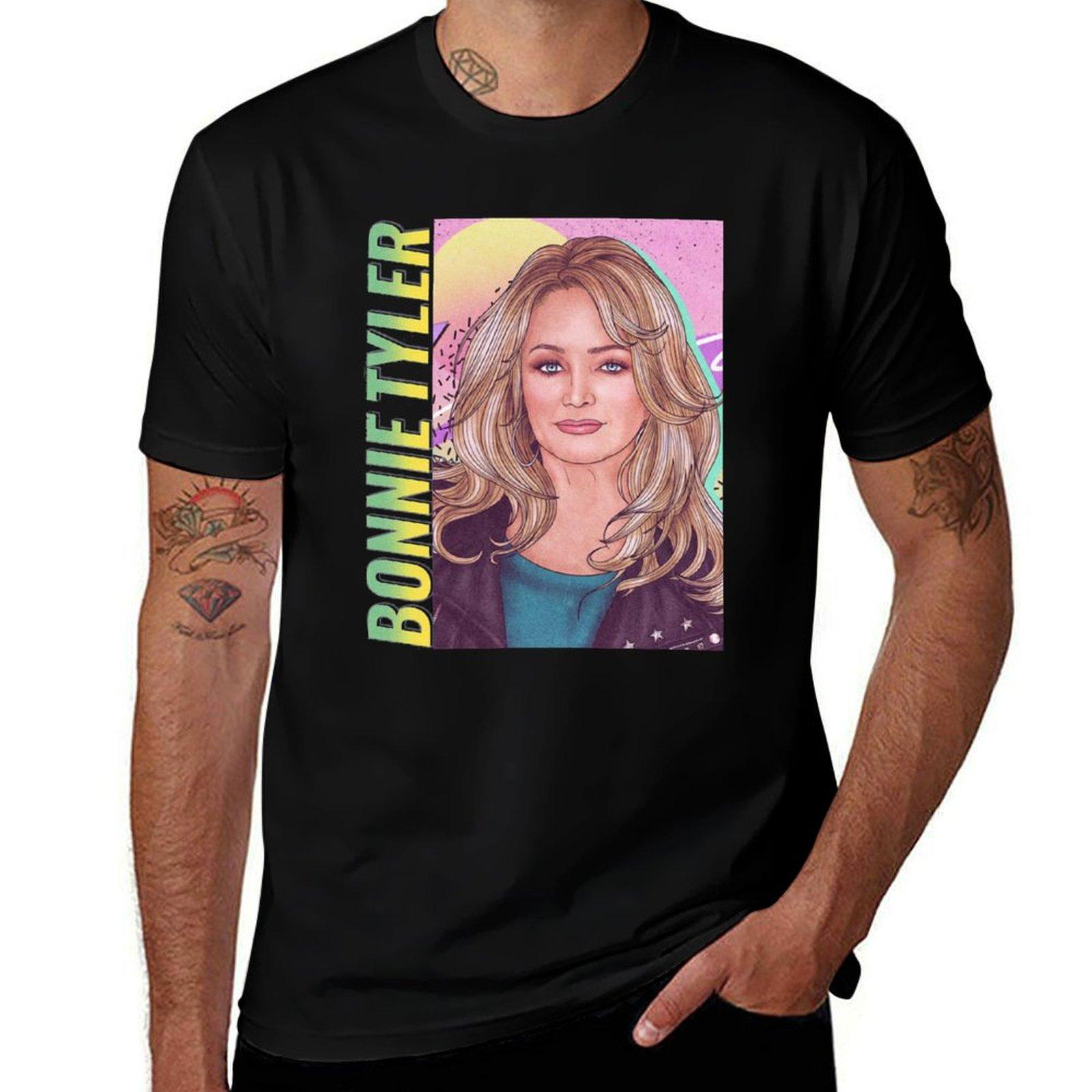 Bonnie Tyler T-Shirt T-Shirts für Mann Baumwolle Baumwoll-T-Shirt Mann essentielles T-Shirt T-Shirt M brown