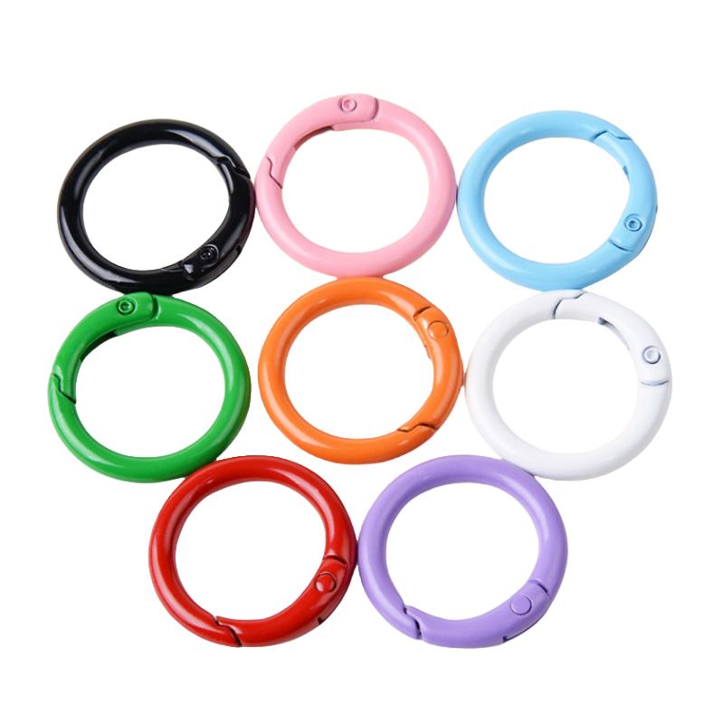 5PC Creative 20MM Fargerike Malt Spring Ring Nøkkelring Åpen Spring Spenne Bok Ring Connection Card Ring DIY smykketilbehør