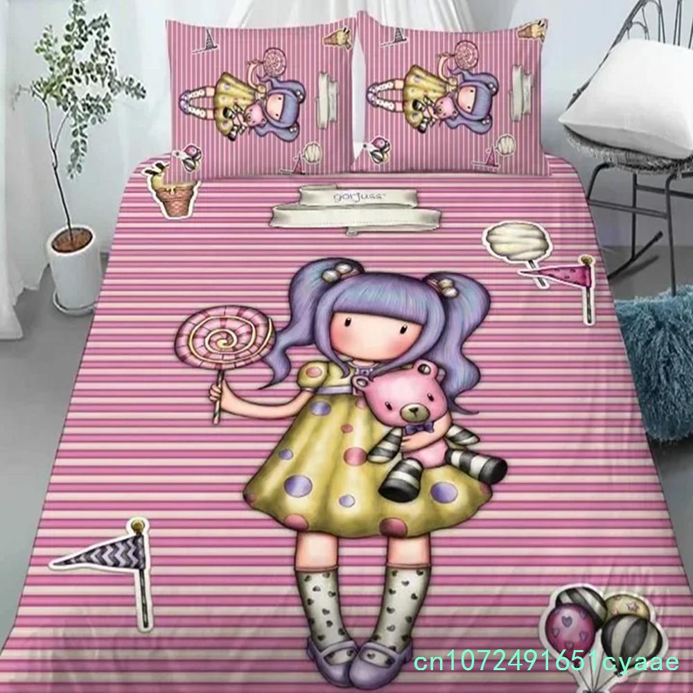 Santoro Gorjuss Anime Bella Ragazza Set Biancheria da Letto Camera da Letto Morbido Moderno Copriletto Copripiumino CopertaFedera