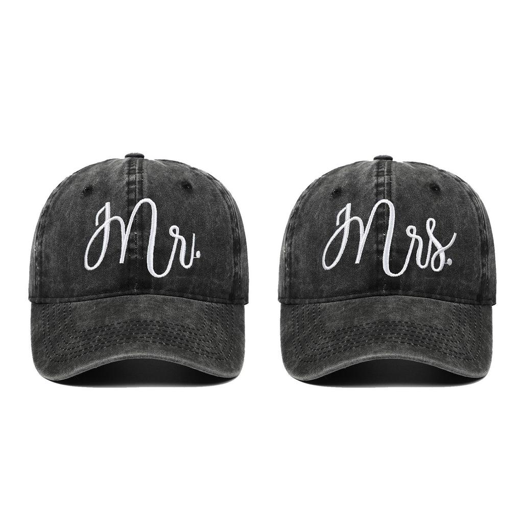 2024 Retro Embroidered Mr. and Mrs. Distressed Baseball Cap - Hip Hop Dad Hat