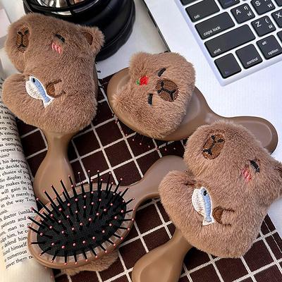Niedlicher Capybara-Kamm, tragbarer Airbag-Kamm für Damen, Capybara-Luftkissen-Massagekopfkamm für Mädchen, Kinder, Styling-Zubehör, Werkzeug