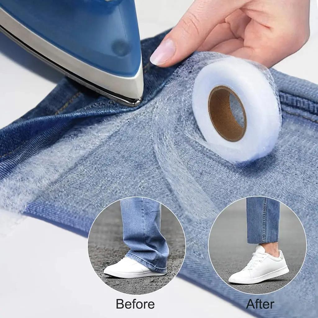 300/60M Adhesive Fabric Fusing Tape Iron On Hem Tape Pants Jean Clothes Trousers Edge Shorten DIY Sewing Tools Hemming Strips