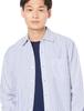Amazon Essentials Men's Regular Fit Casual Long Sleeve Poplin Shirt, Blue and White, Vertical Stripes, Size L