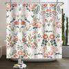 Fresh Flowers Print Shower Curtain Small Floral Home Bathroom Decoration Bath Curtains Waterproof Polyester Fabric With 12 Hooks