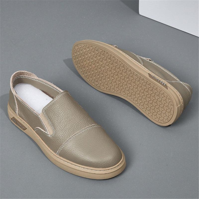 New Fashion Driving Loafers New Men's White Black Genuine Leather Shoes Male Walking Sneakers Footwears Zapatos Hombre