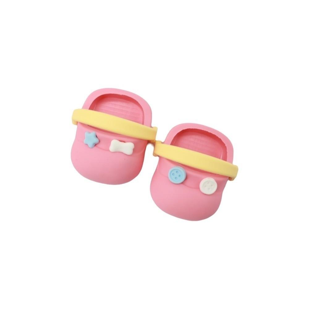 Big Head Shoe Doll Slippers Round Toe Cartoon Slippers Mini Silicone Slippers  Children Toys
