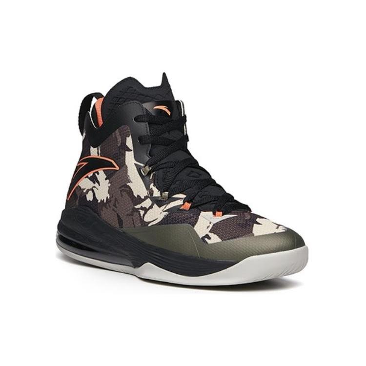 Anta The Shield Slip Resistant Abrasion Resistant High top Vintage Basketball Shoes Men's Green Black Orange 91711101-8