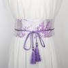 Waistband for Women Vintage Embroidery Floral Bow Tie Belt Chic Elegant Design for Evening