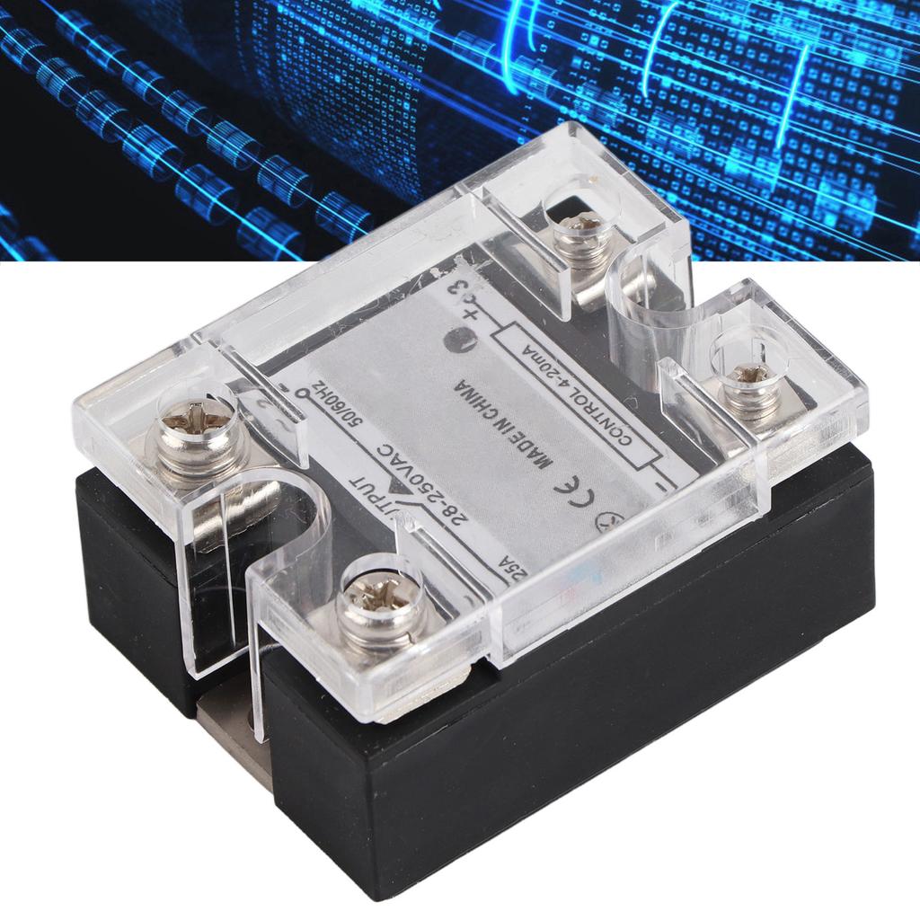 Solid State Relais SSR 4‑20mA Eingang zu 28‑250V AC Ausgang Stufenloser Regelbarer Spannungsregler