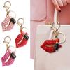 Strass Lippen Schlüsselanhänger Anhänger Diamant Lippen & Lippenstift Taschenanhänger Funkelnder Lippen Anhänger für Damen Mädchen