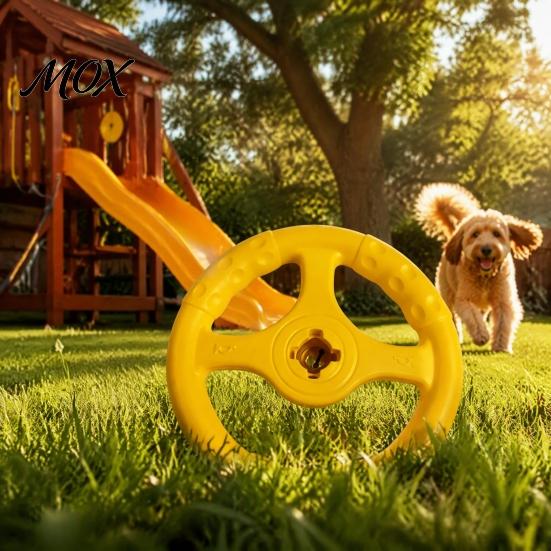 Bite Resistant Puppy Teething Toys Dogs Floating Toy, Interactive Dog Toy with Bell, Steering Lightweight Chewable Training Equipment Wheel
