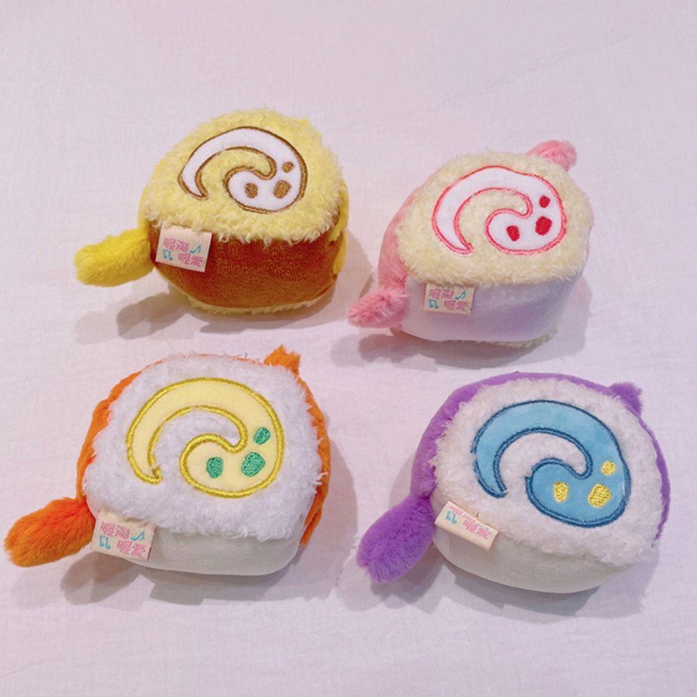 Stuffed Swiss Roll Pendant Animal Cartoon Plush Keychain Plush Swiss Roll Keychain Festive Decor