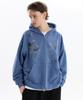 Hoodhood Doodle Alien Zip-Up Hoodie Dust Blue