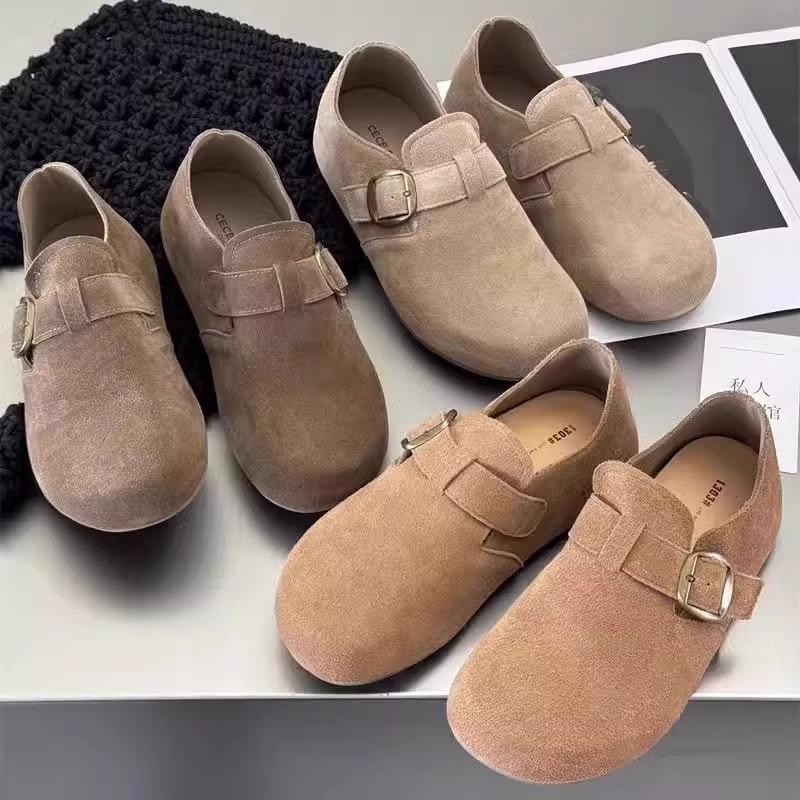 Flat-bottomed retro one-pedal big-headed Boken shoes women's all-inclusive 2025 spring new versatile casual maternity shoes