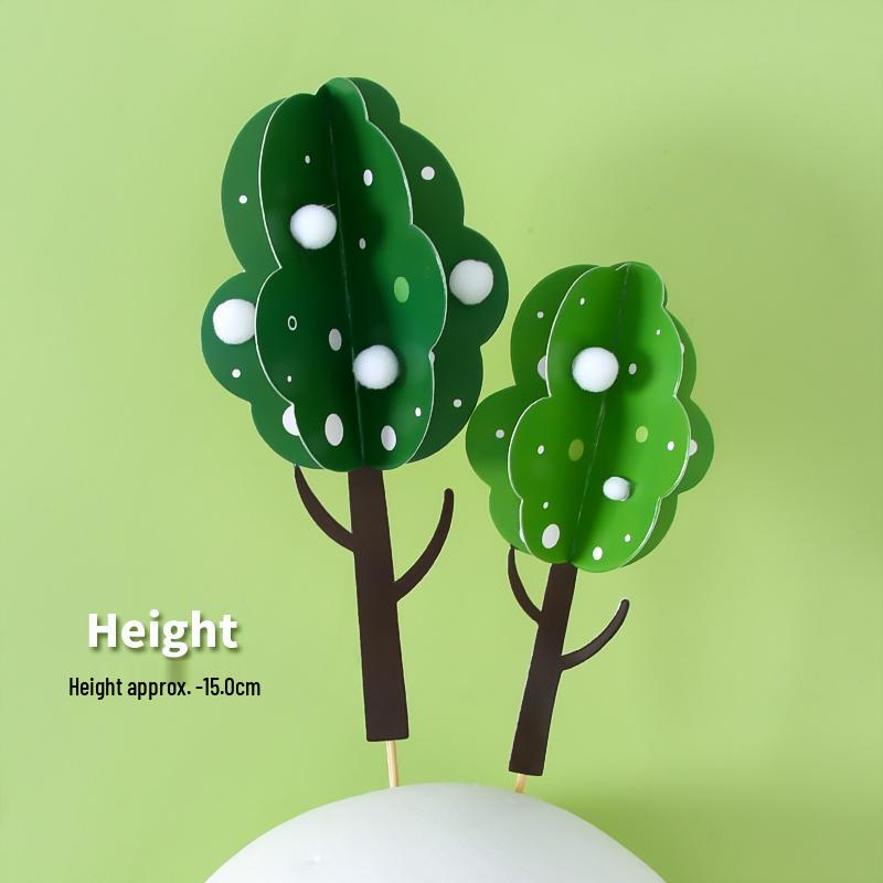Forest Leaves Cake Topper: Apple & Coconut Tree Decor with Free Shipping