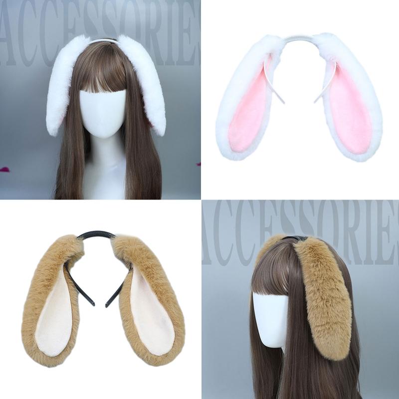 Modisches Stirnband Cartoon Kopfschmuck Plüsch Lange Hasenohren Haarreif Haaraccessoires für Frauen Mädchen Treffen