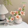 Magnolia Flower Table Arrangement - Faux Floral Centerpiece for Home Decor