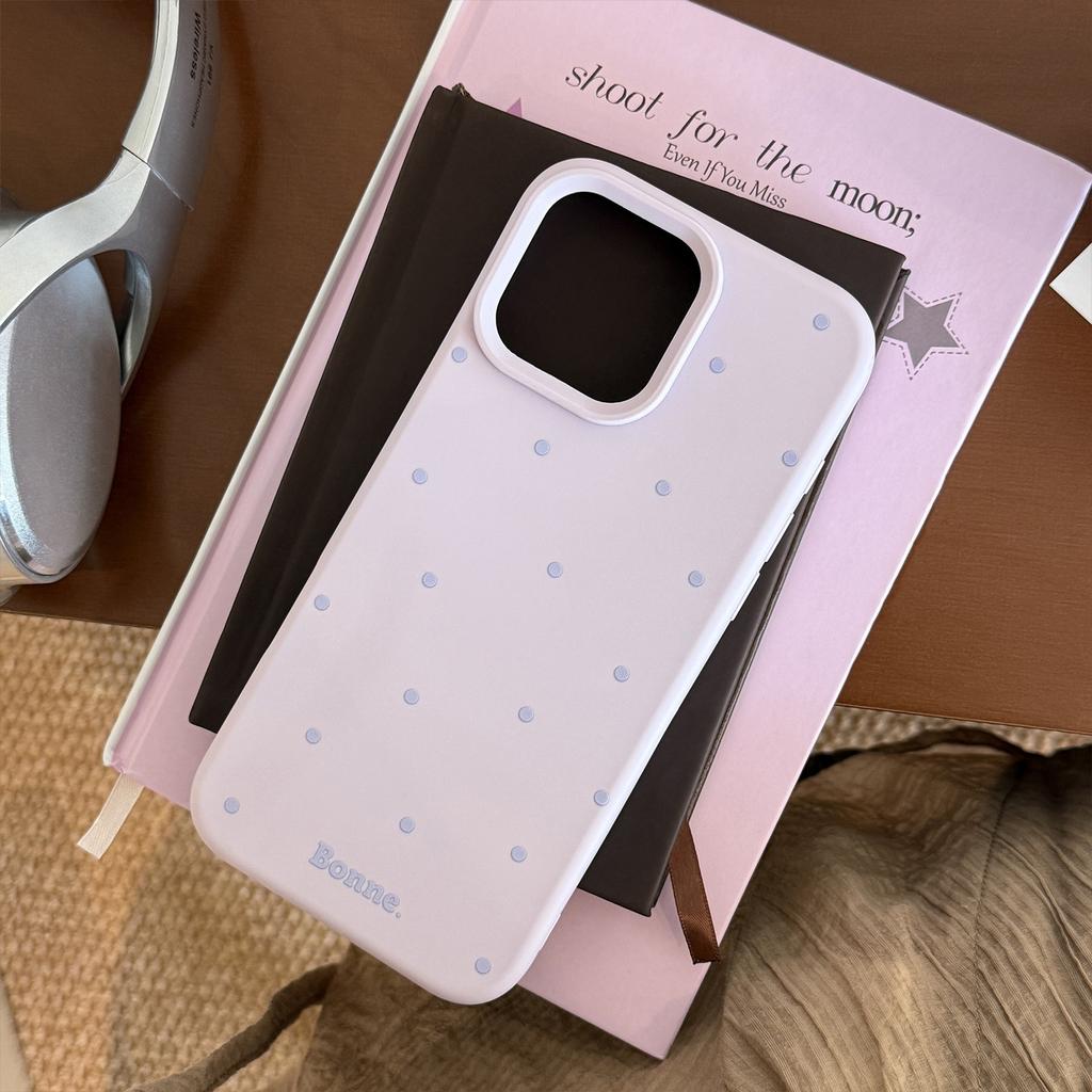 Applicable To IPhone16 Apple Phone Case 17promax Simple Solid Color Polka Dot 1314 Korean 12 Silicone