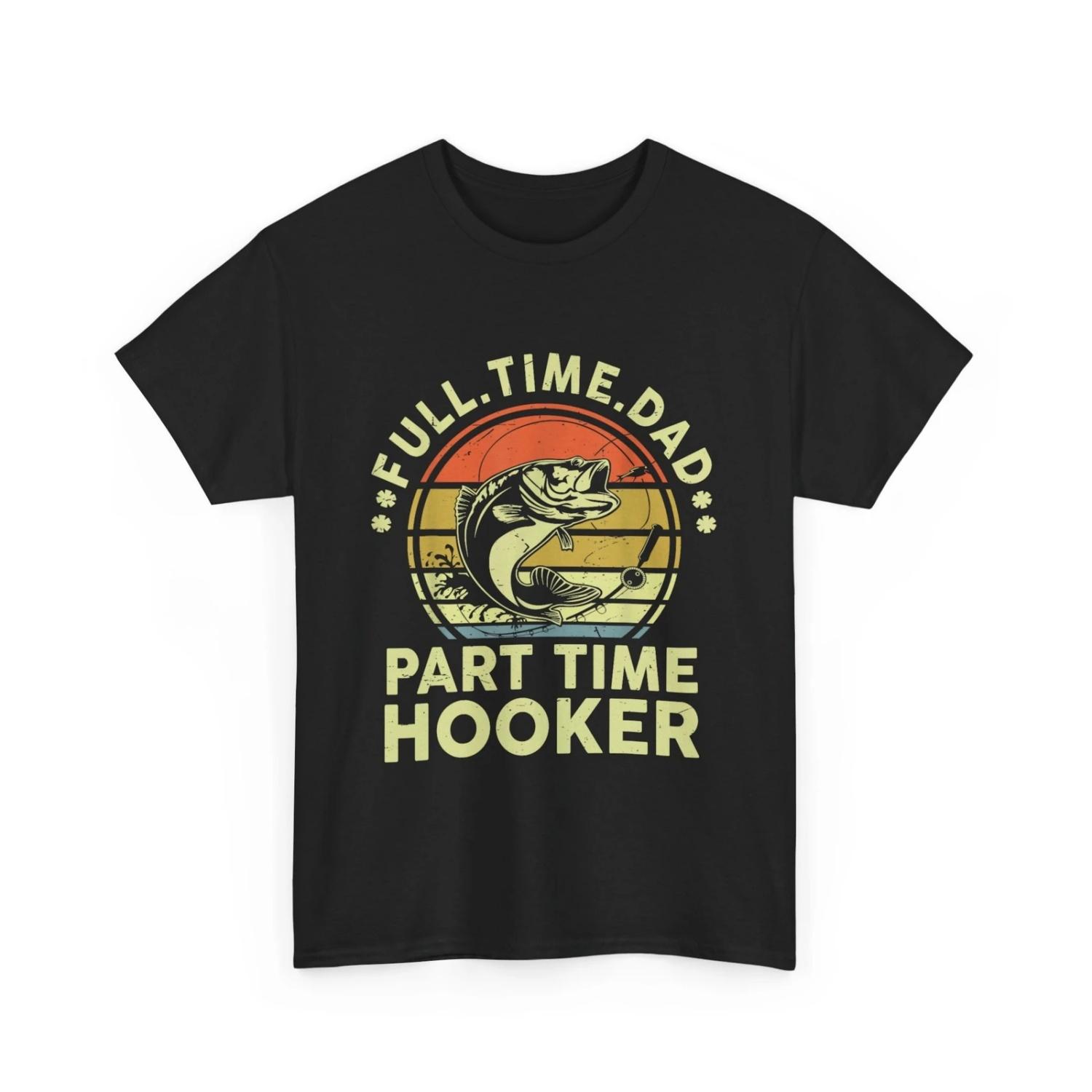 Fishing T Shirt Season Lovers Full Time Dad Fisherman Vintage S чёрный