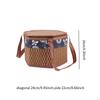 Bamboo Woven Basket Food Container Double Handles Top Handle Portable Gift Wrapping with Lid for