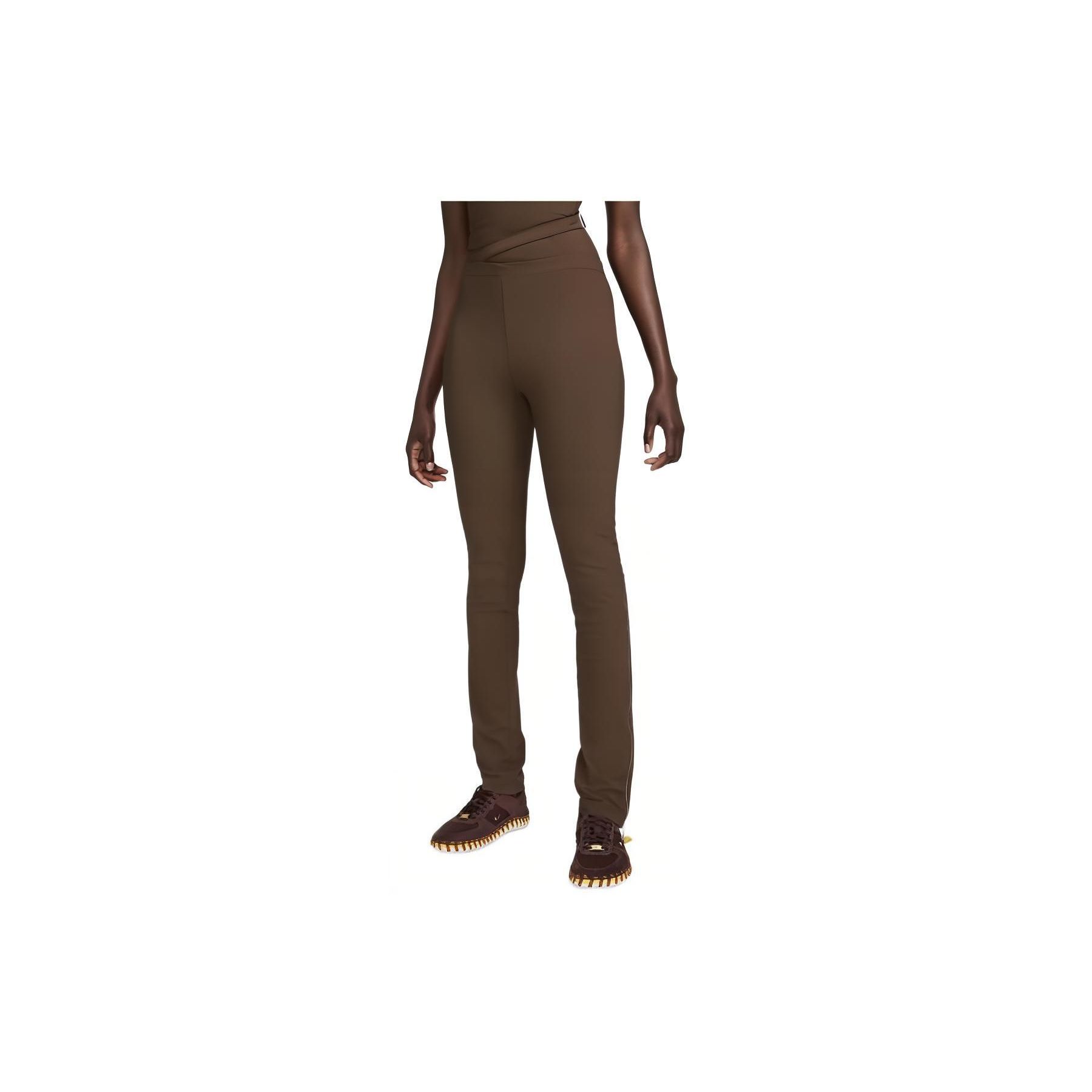 Nike Women's X Jacquemus Co-Branded Ss24 High-Waisted Slim-Fit Pants With Zipper Hem Bottoms Surprise-Cocoa Dr5388-259 Cm