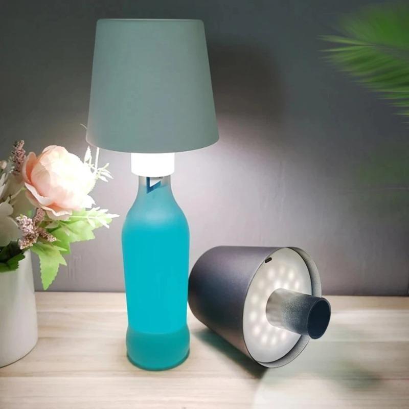 Wireless Table Lamp Wine Bottles LED Bottle Light Outdoor Use Touch Control Desk Light for Restaurants Bars Festival Party