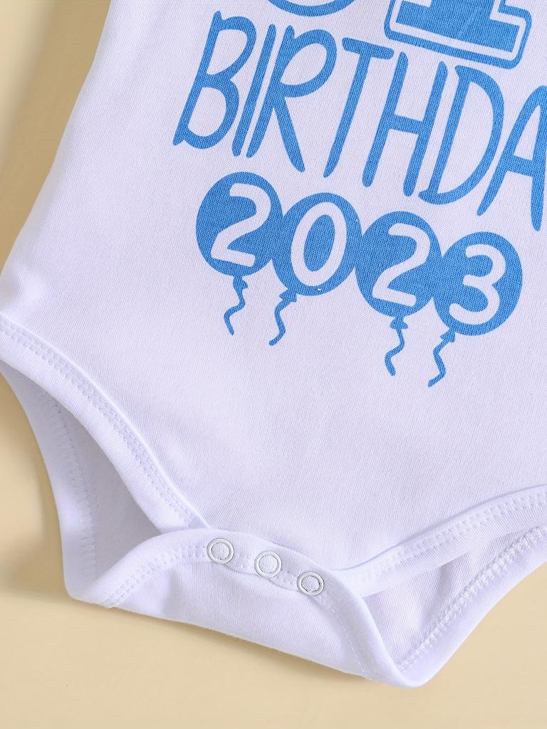 Cute Letter Pattern T-shirt Printed Clothes Boutique Baby Bodysuit One Piece Unisex Short Sleeve Suitable for Boys and Girls Baby