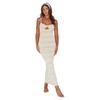 Hot Girl Camisole Dress Women's Sexy Hollow Out Twisted Knitted Dress Long Women Evening Dresses