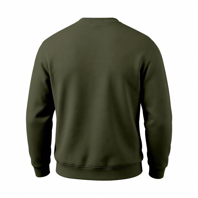 Men's Loose Fit Long Sleeve Crew Neck Sweatshirt Lightweight Fleece Pullover Casual Top for Everyday Wear
