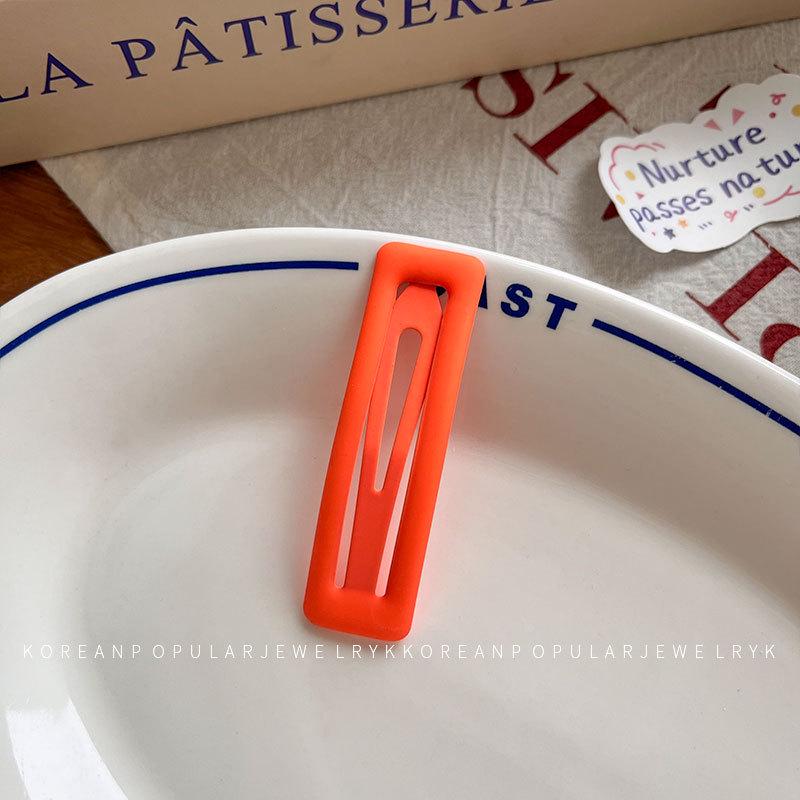 

Корейская флуоресцентная квадратная заколка для волос - Большая, красочная эпоксидная смола для девочек