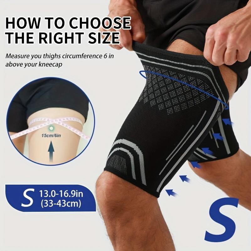 1pc Thigh Compression Sleeve Non-Slip Running Basketball Upper Leg Protection Brace Breathable Football Thigh Support Brace