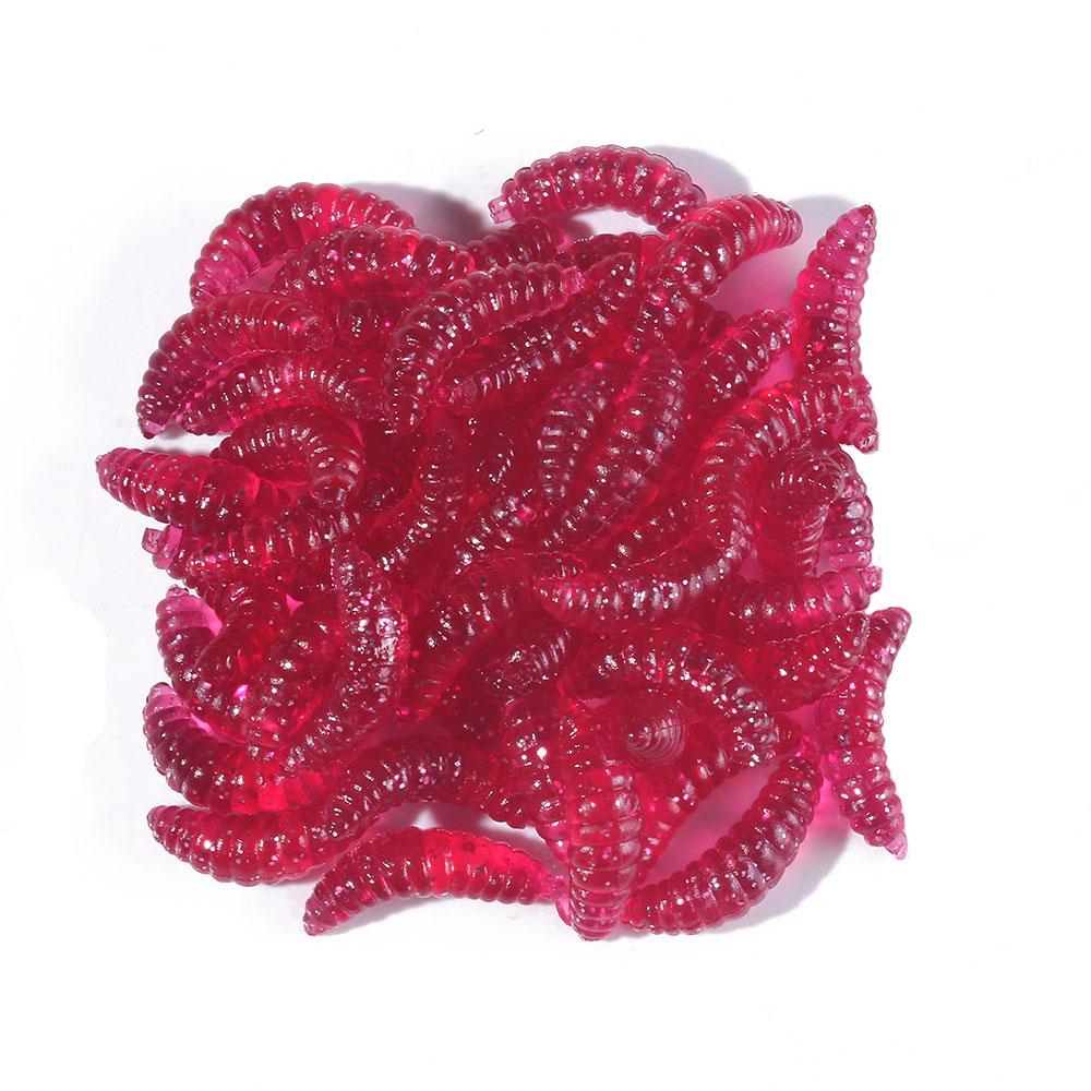 250 teile/schachtel 2 cm Swimbait Maggot Grub Weicher Köder Köder riechen Würmer Glow Shrimps Angelköder Silikon Wurm Köder