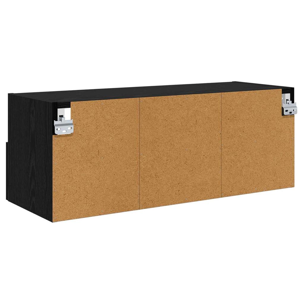 TV Wall Cabinet Black Oak Look 80 X 30 X 30 Cm