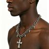 Punk Cross Spiked Pendant Cool Stylish Handcrafted Geometric Necklace – Gothic Charm Jewelry Hip-Hop Accessories Y2K