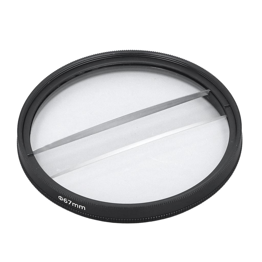 62mm Doppel-Split-Diopter-Filterglas Doppel-Halbmond-Weichzeichner Spezialeffektfilter für spiegellose Kamera SLR-Kamera