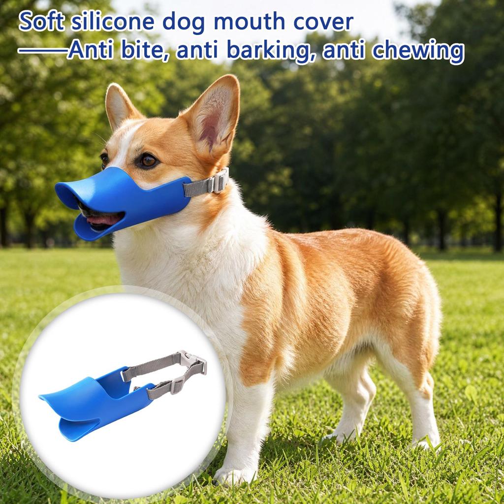 Soft Silicone Dog Muzzle for -, -Barking, -Chewing - Pet Training Muzzle