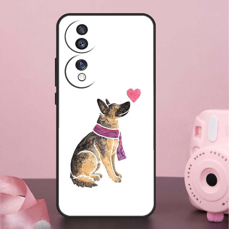 German Shepherd Dog Cartoon Case For Honor 400 Pro 200 50 70 90 X9a X9b X9c X9d X8a X8b X8c Magic 7 Lite 5 6 8 Pro Cover