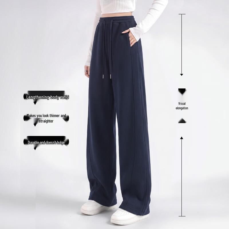 Jeanswest Women's High-Waisted Loose-Fit Wide-Leg Casual Trousers