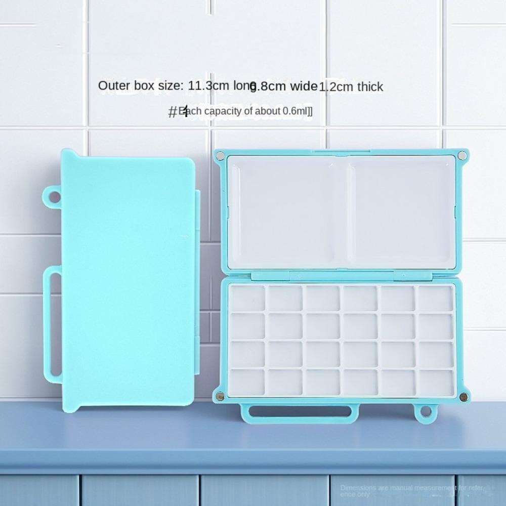 Purple Blue Travel Plastic Painting Box Mini Portable Pigment Box Watercolor Paint Subpackage