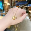 Elegant Oyster Necklace Fashionable Clavicle Chain Trendy Peach Heart Pearl Necklace  Women