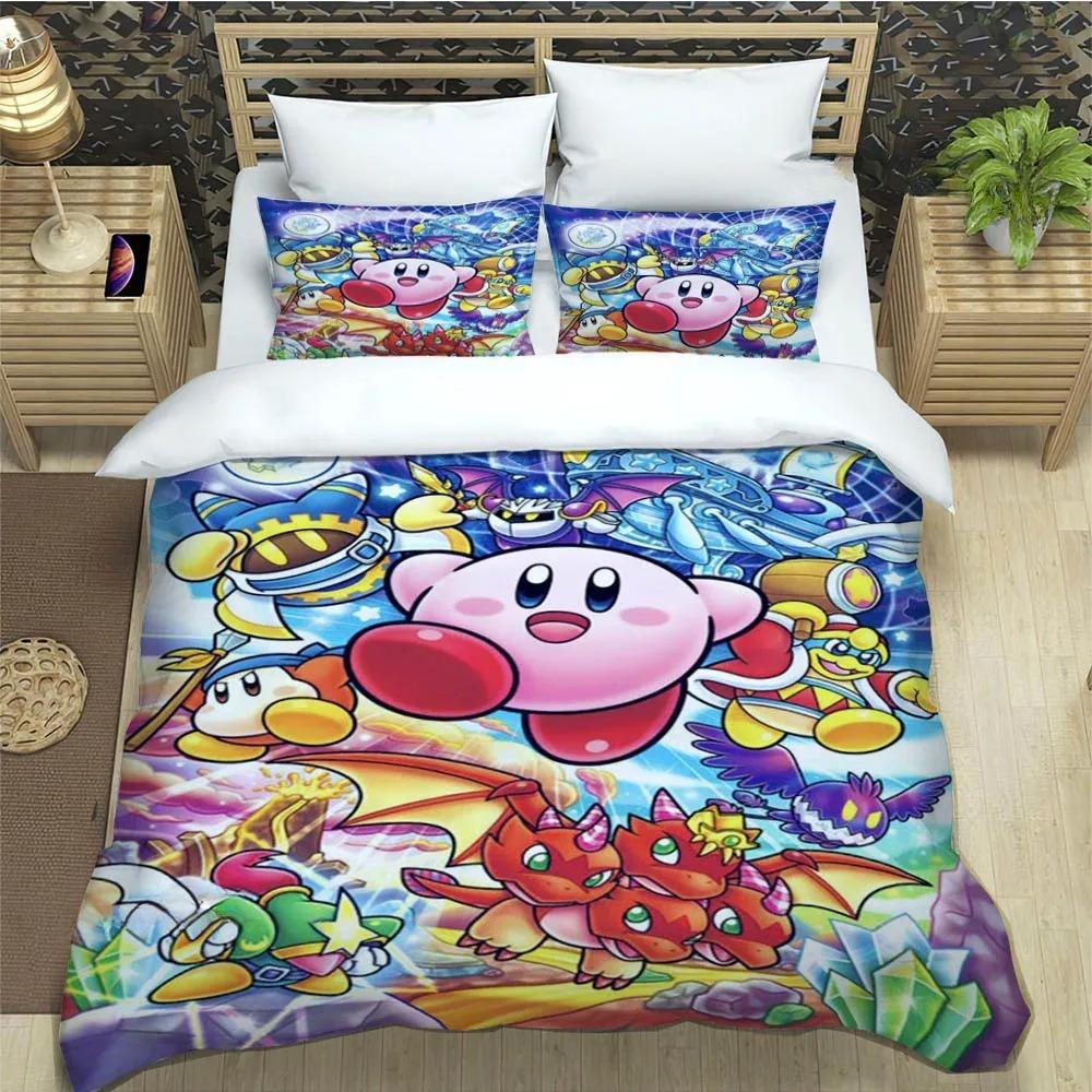 Spiel K-Kirby Bettbezug Kissenbezug Bettwäscheset Erwachsener Junge Mädchen Schlafzimmer Dekoration Kinder Geschenk Einzel Doppel Große Größe