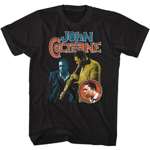 John Coltrane Three Pics Black Adult T-Shirt Unisex T-Shirt L
